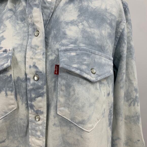 Levis Shirt Womens S Small Breeze White Pearl Snap Buttons Long Sleeves Western - Picture 3 of 12